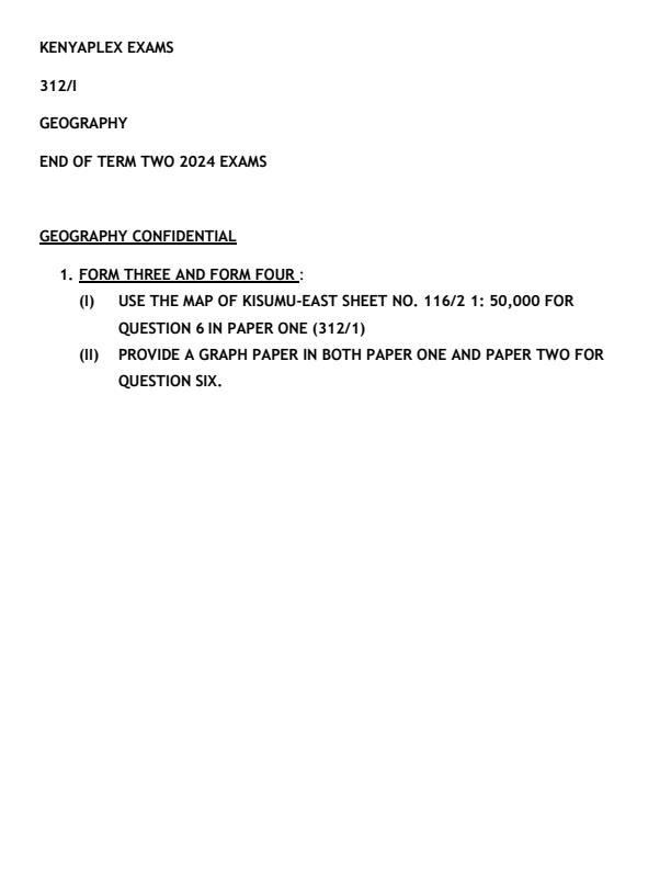 Preview page Geography-Confidential-Paper-End-of-Term-2-Examination-2024-Form-3-and-Form-4_2778_0.jpg