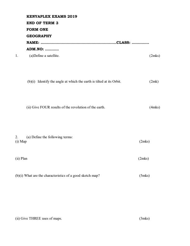 Preview page Geography-Form-1-End-of-Term-3-Examination-2019_389_0.jpg