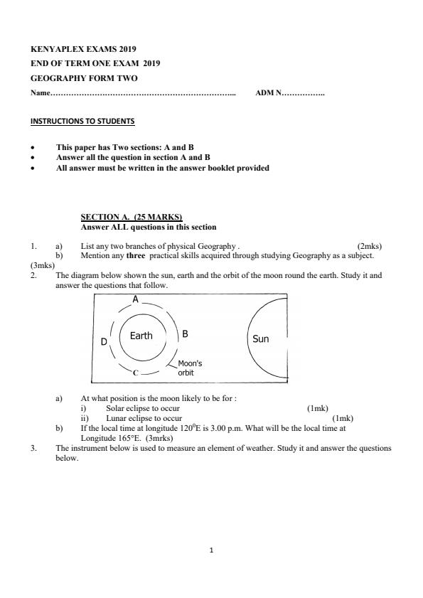 Preview page Geography-Form-2-End-of-Term-1-Examination-2019_122_0.jpg