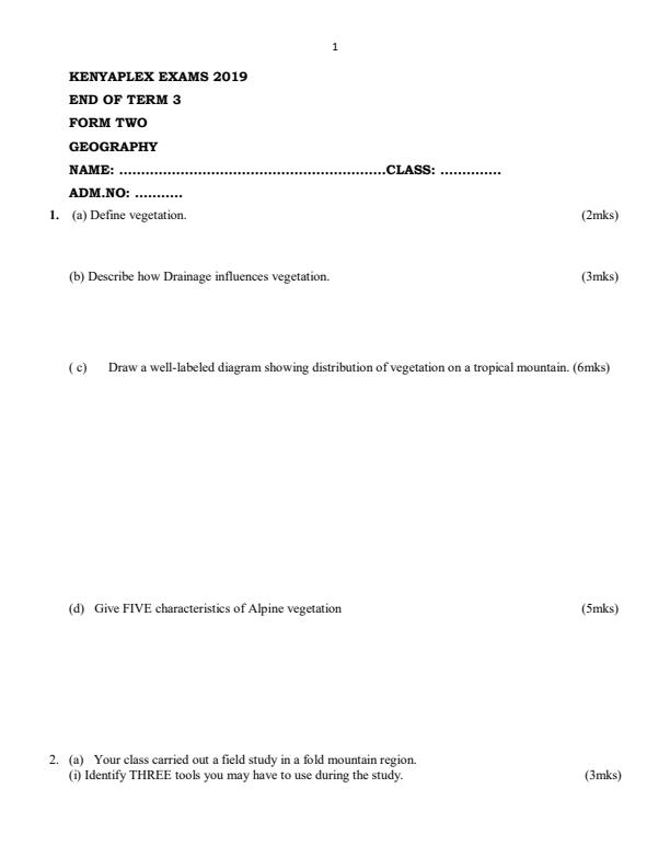 Preview page Geography-Form-2-End-of-Term-3-Examination-2019_399_0.jpg
