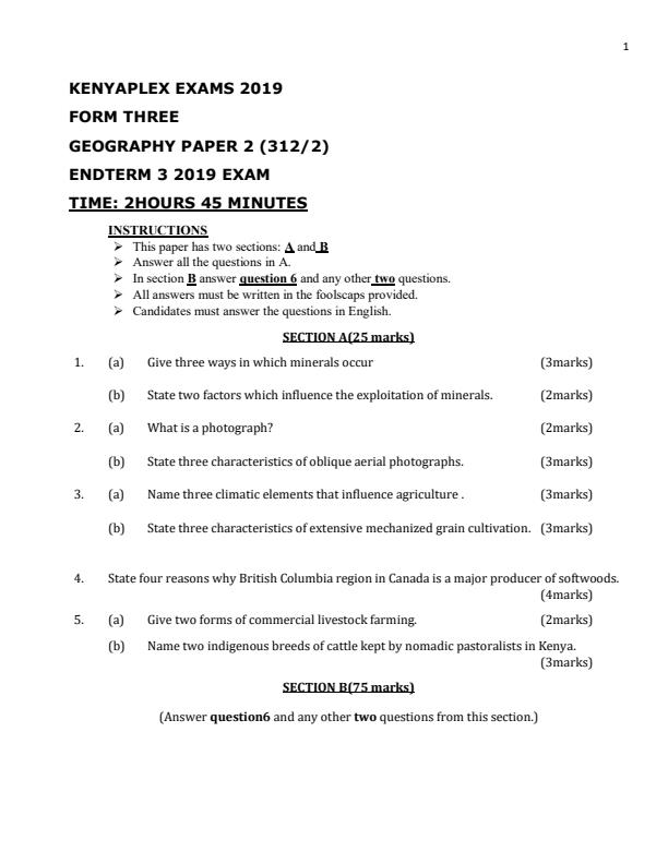 Preview page Geography-Form-3-End-of-Term-3-Paper-2-Examination-2019_368_0.jpg