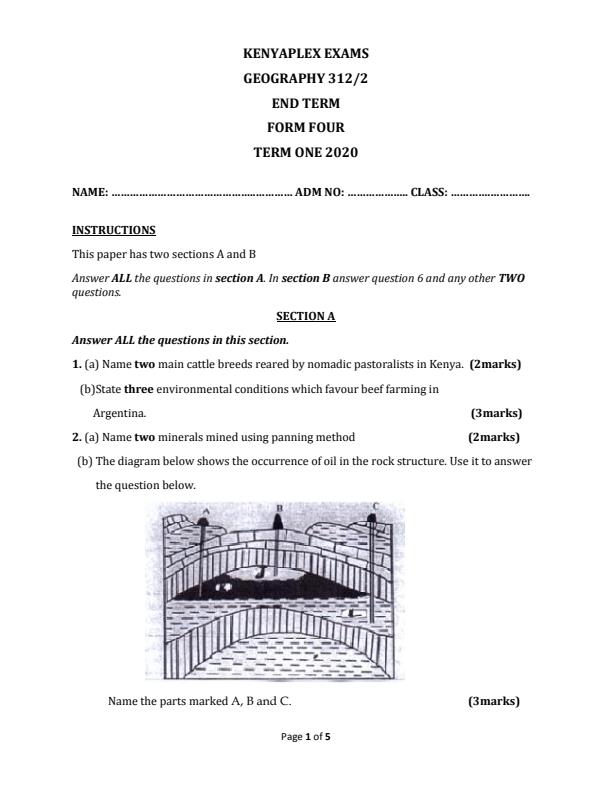 Preview page Geography-Paper-2-Form-4-End-of-Term-1-Examination-2020_627_0.jpg