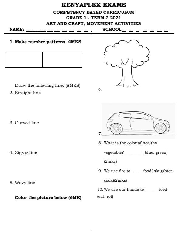 Preview page Grade-1-Art-And-Craft-Movement-End-of-Term-2-Examination_934_0.jpg