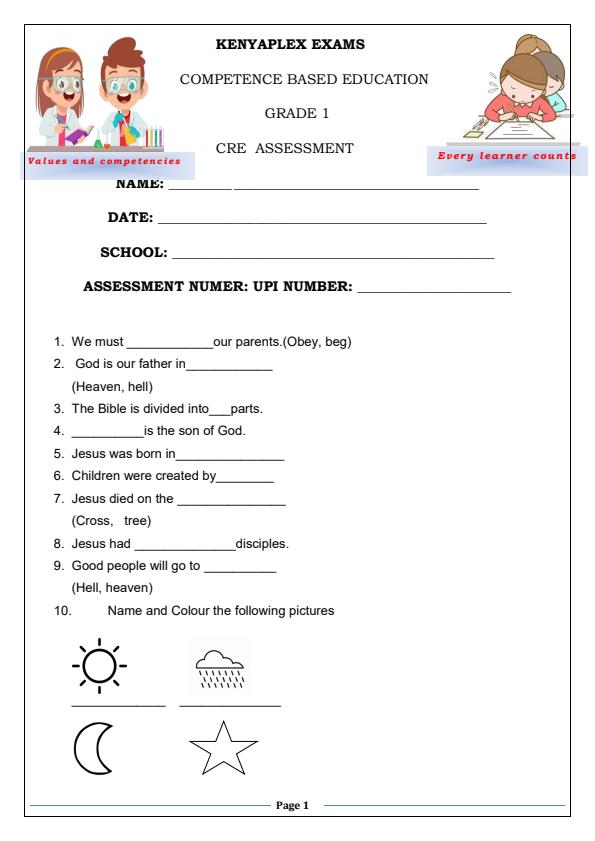 Preview page Grade-1-CRE-Activities-End-of-Term-2-Exam-2025_4380_0.jpg