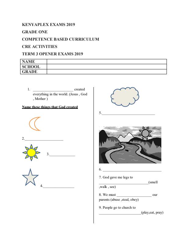 Preview page Grade-1-CRE-Activities-Term-3-Opener-Examination-2019_331_0.jpg