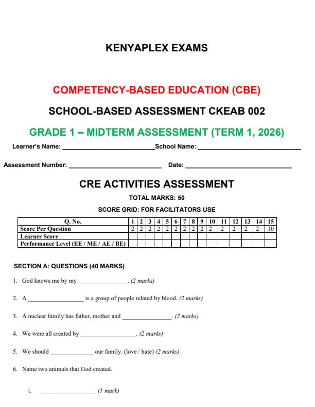 Preview page Grade-1-CRE-Mid-Term-1-Exam-2026_5218_0.jpg