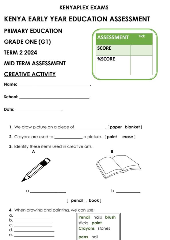 Preview page Grade-1-Creative-Activities-Mid-Term-2-Exam-2024_2627_0.jpg