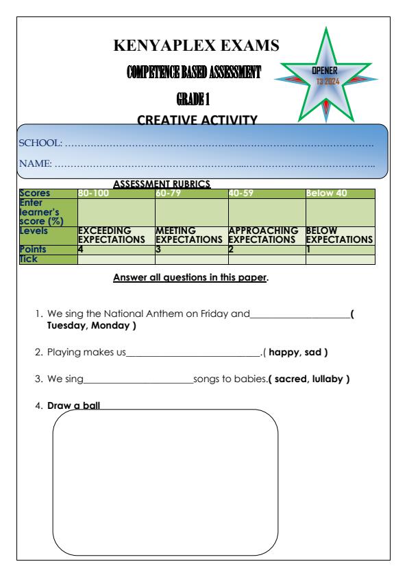 Preview page Grade-1-Creative-Activities-Term-3-Opener-Exam-2024_2959_0.jpg