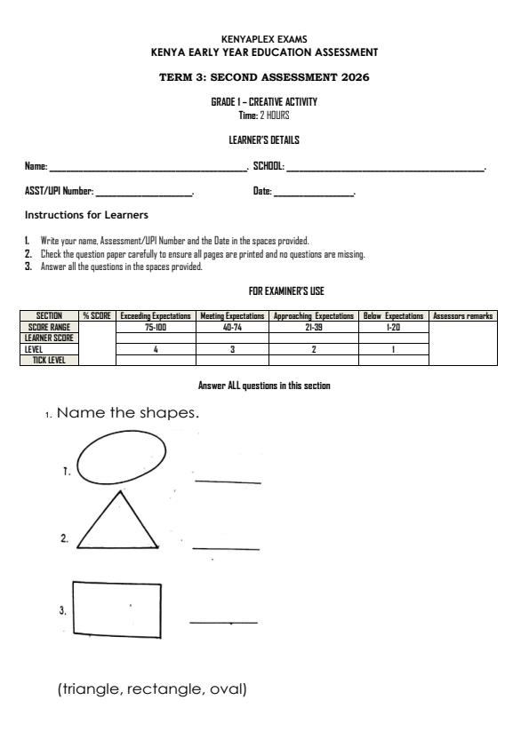 Preview page Grade-1-Creative-Activity-End-Term-3-Exam-2026_6902_0.jpg