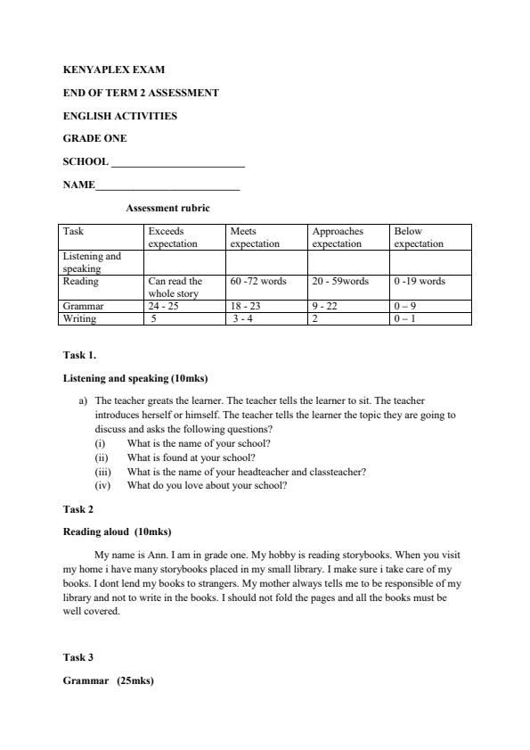 Preview page Grade-1-English-Activities-End-of-Term-2-Examination-2021_788_0.jpg