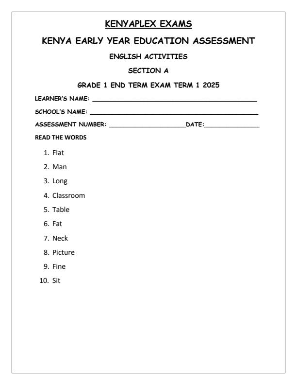 Preview page Grade-1-English-Activities-Reading-End-of-Term-1-Examination-2025_3757_0.jpg