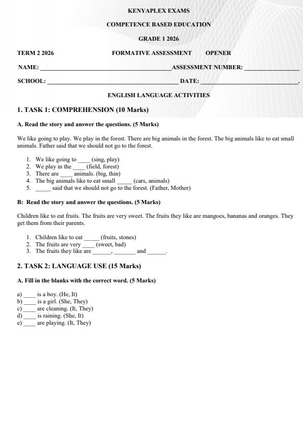 Preview page Grade-1-English-Activities-Term-2-Opener-Exam-2026_5533_0.jpg