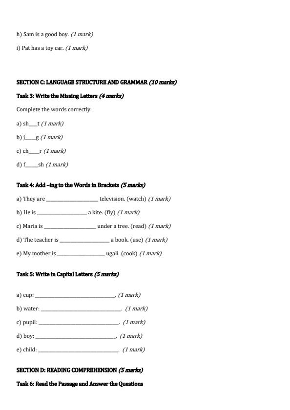 Preview page Grade-1-English-End-Term-1-Exam-2026_5286_1.jpg