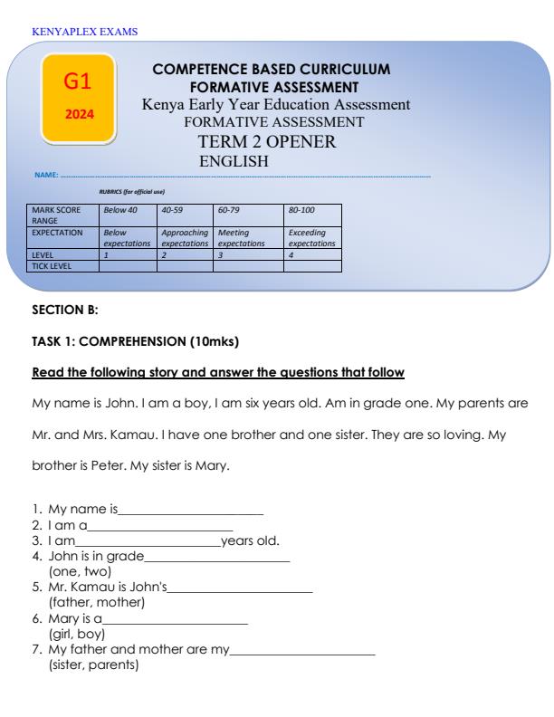 Preview page Grade-1-English-Term-2-Opener-Exam-2024_2418_0.jpg