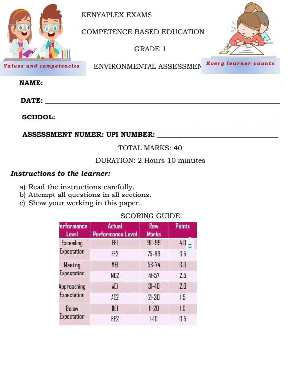 Preview page Grade-1-Environmental-Activities-End-of-Term-2-Exam-2025_4337_0.jpg