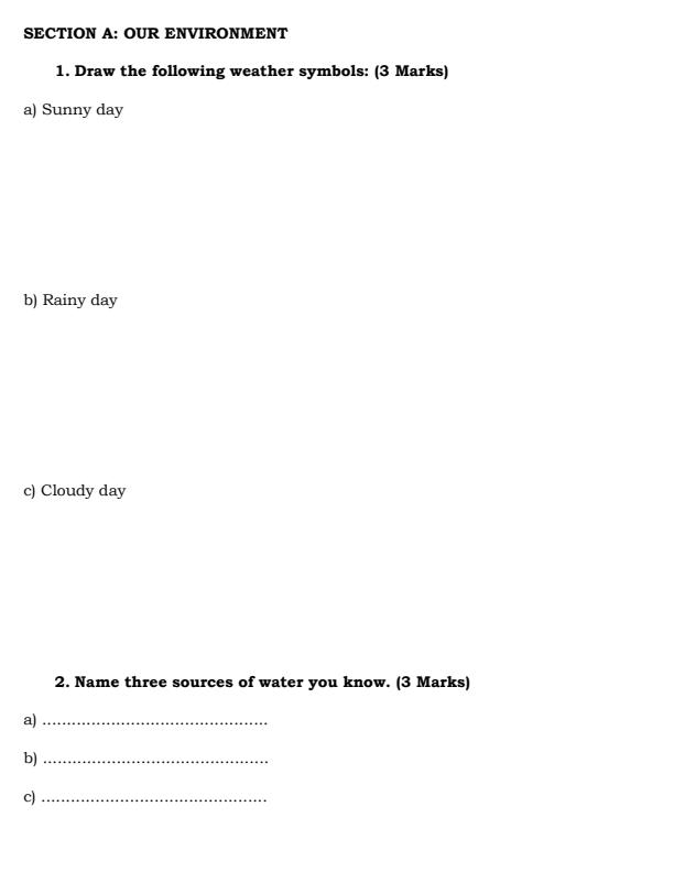 Preview page Grade-1-Environmental-Activities-End-of-Term-2-Exam-2025_4337_1.jpg