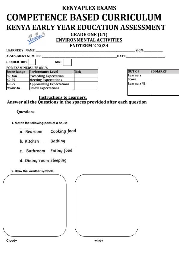Preview page Grade-1-Environmental-Activities-End-of-Term-2-Examination-2024_2848_0.jpg