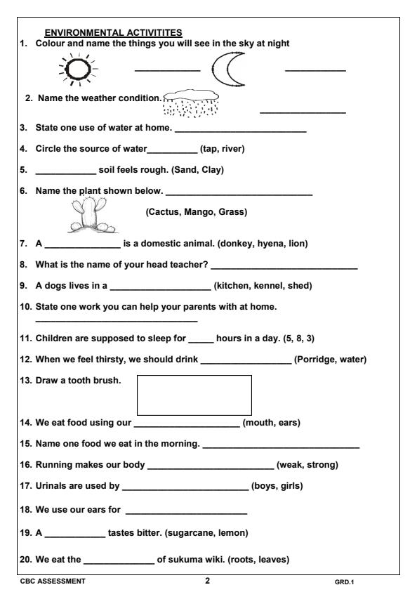 Preview page Grade-1-Environmental-Activities-Term-1-Opener-Exam-2025_3487_1.jpg