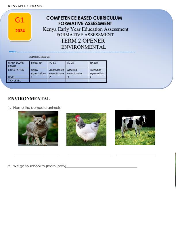 Preview page Grade-1-Environmental-Activities-Term-2-Opener-Exam-2024_2419_0.jpg