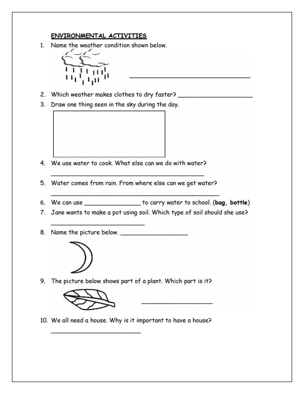 Preview page Grade-1-Environmental-Activities-Term-2-Opener-Exam-2025_3981_1.jpg