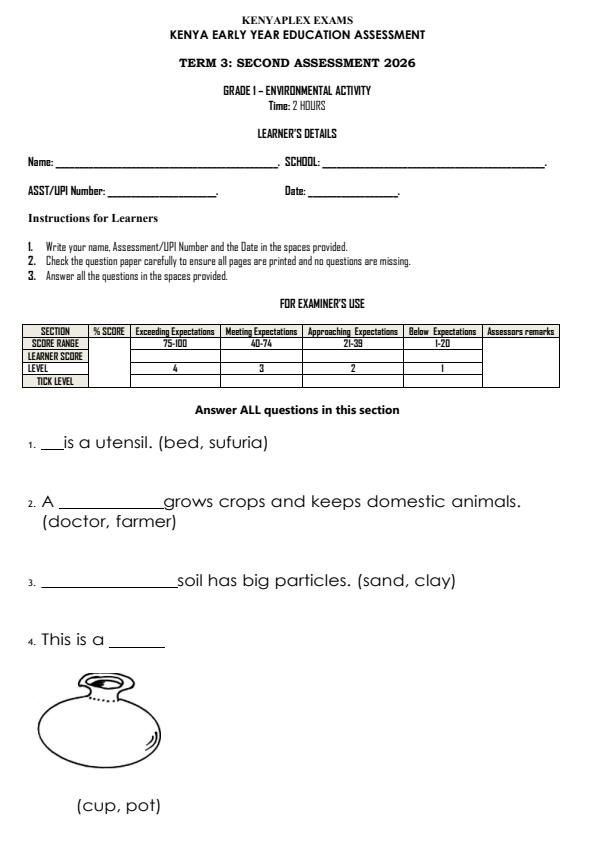 Preview page Grade-1-Environmental-Activity-End-Term-3-Exam-2026_6904_0.jpg