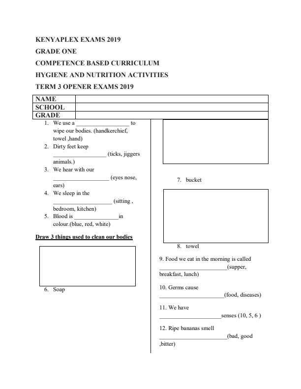 Preview page Grade-1-Hygiene-and-Nutrition-Activities-Term-3-Opener-Examination-2019_334_0.jpg