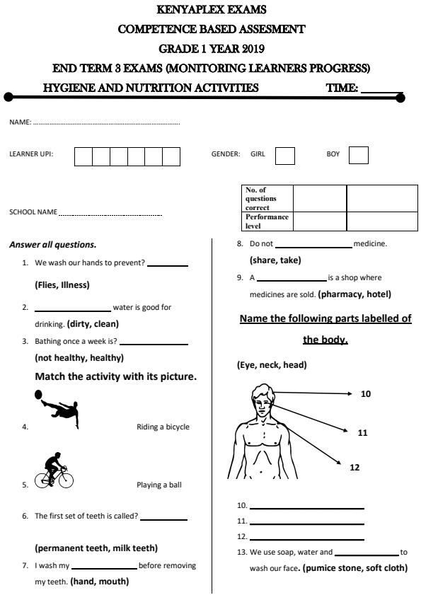 Preview page Grade-1-Hygiene-and-Nutrition-End-of-Term-3-Examination-2019_408_0.jpg