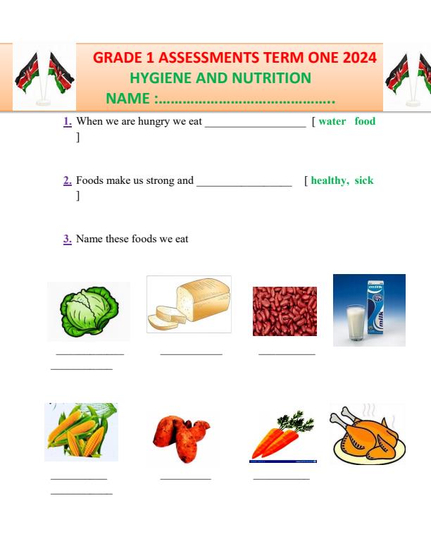 Preview page Grade-1-Hygiene-and-Nutrition-Term-1-Opener-Exam-2024_1926_0.jpg