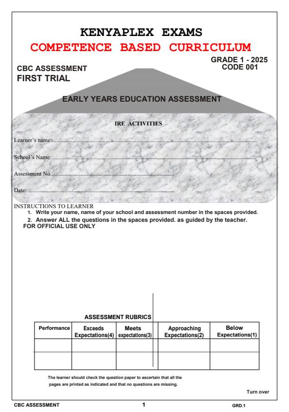 Preview page Grade-1-IRE-Activities-Term-1-Opener-Exam-2025_3488_0.jpg