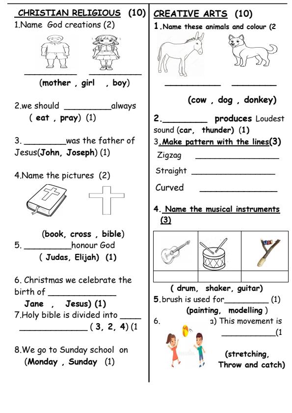 Preview page Grade-1-Integrated-Activities-July-Assessment-Examination-2026_6316_1.jpg