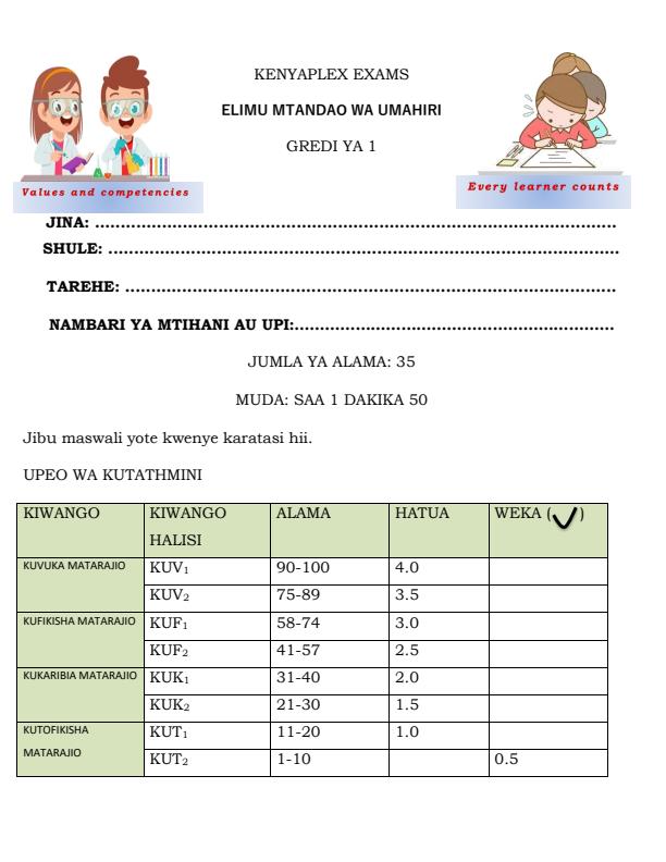 Preview page Grade-1-Kiswahili-Activities-End-of-Term-2-Exam-2025_4338_0.jpg