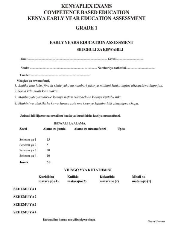Preview page Grade-1-Kiswahili-Activities-End-of-Term-3-Exam-2025_4790_0.jpg