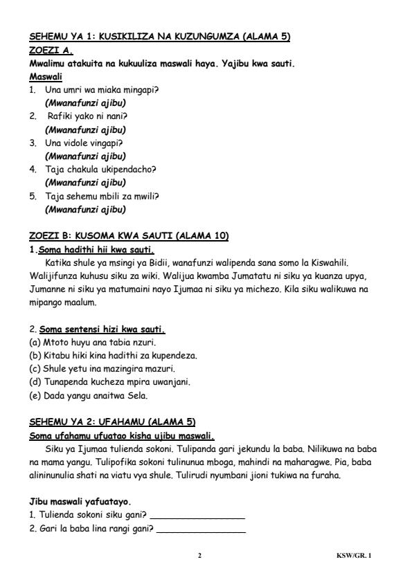 Preview page Grade-1-Kiswahili-Activities-Mid-Term-3-Exam-2025_4644_1.jpg