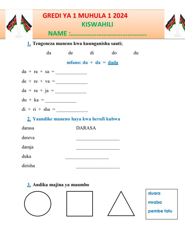 Preview page Grade-1-Kiswahili-Term-1-Opener-Exam-2024_1924_0.jpg