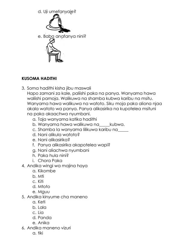 Preview page Grade-1-Kiswahili-Term-2-Opener-Exam-2024_2420_1.jpg