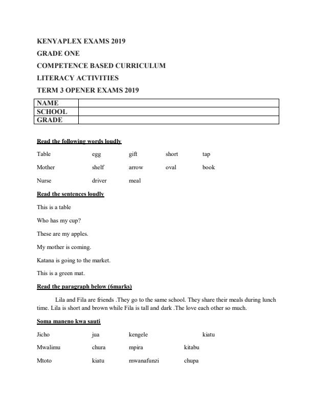 Preview page Grade-1-Literacy-Activities-Term-3-Opener-Examination-2019_336_0.jpg