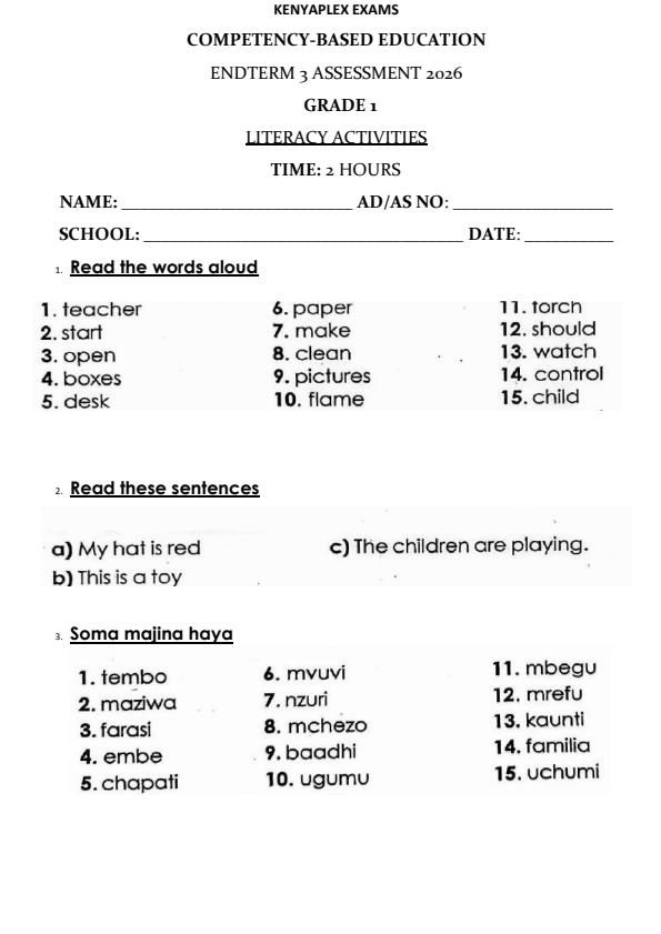 Preview page Grade-1-Literacy-End-Term-3-Set-2-Exam-2026_7135_0.jpg