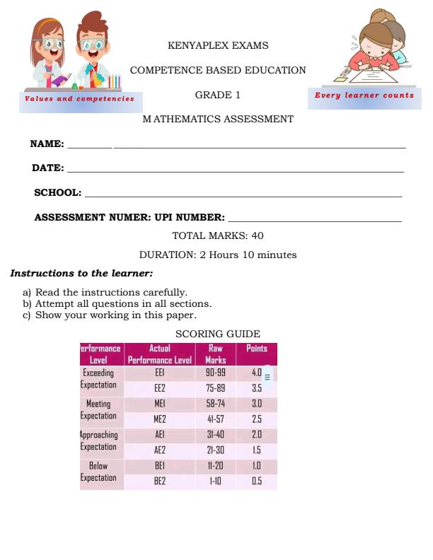 Preview page Grade-1-Mathematics-Activities-End-of-Term-2-Exam-2025_4339_0.jpg