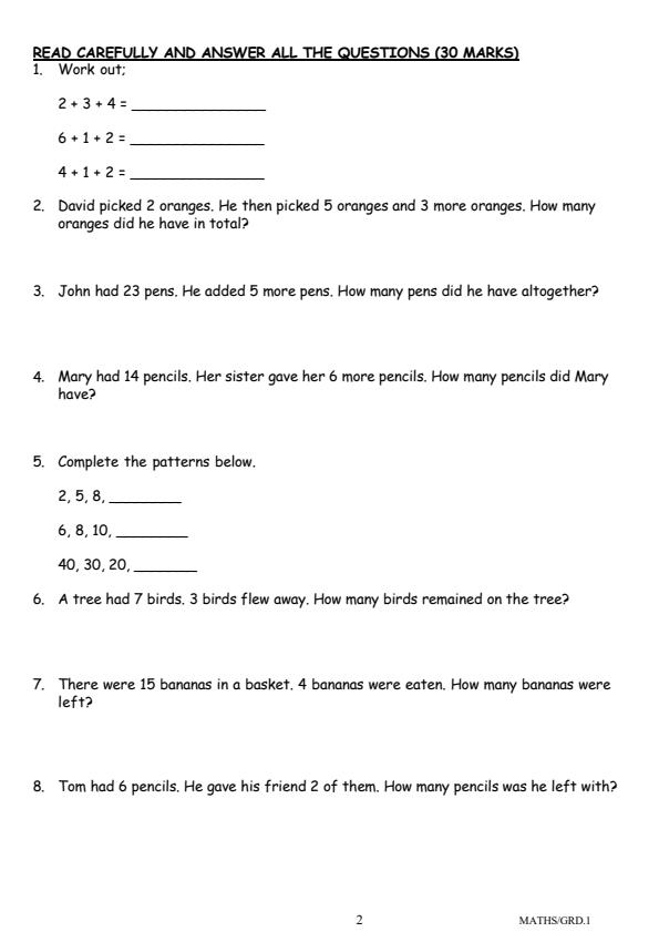Preview page Grade-1-Mathematics-Activities-End-of-Term-3-Exam-2025_4791_1.jpg