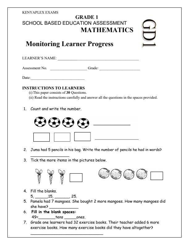 Preview page Grade-1-Mathematics-Activities-Term-2-Opener-Exam-2025_3984_0.jpg