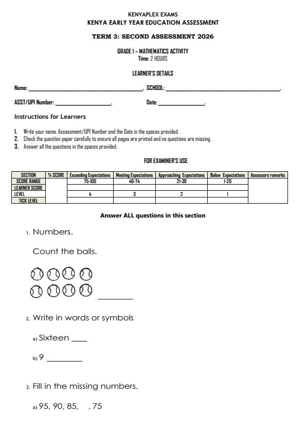 Preview page Grade-1-Mathematics-Activity-End-Term-3-Exam-2026_6909_0.jpg
