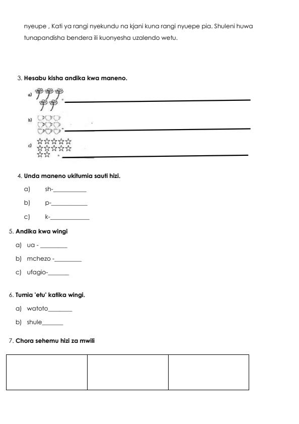 Preview page Grade-1-Shughuli-za-Kiswahili-End-of-Term-2-Examination-2024_2850_1.jpg