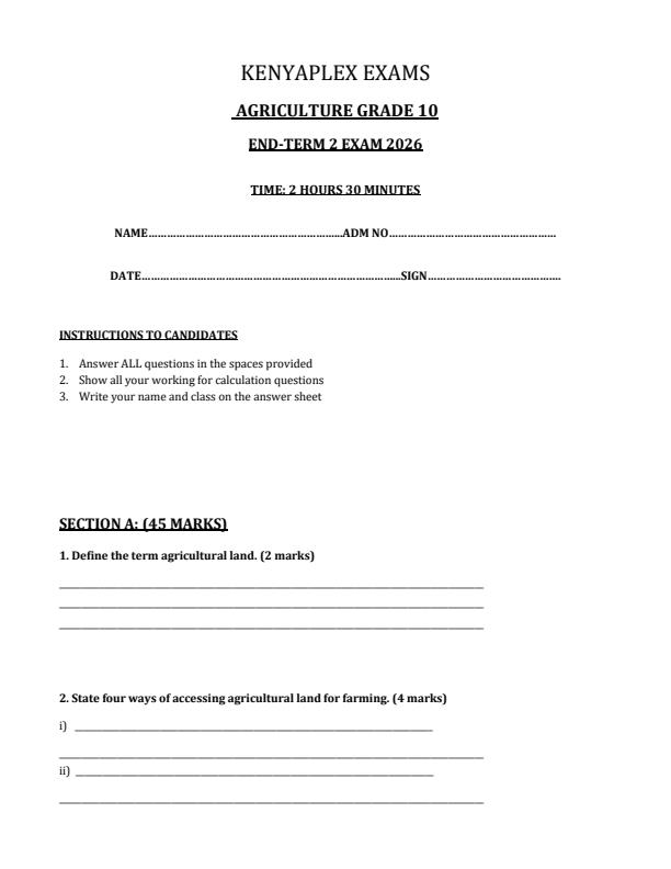 Preview page Grade-10-Agriculture-July-Assessment-Examination-2026_6333_0.jpg
