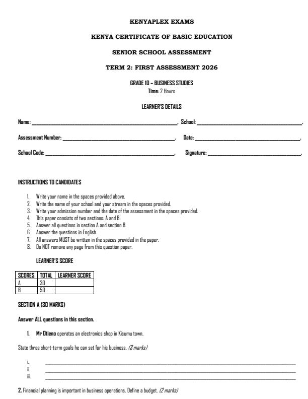 Preview page Grade-10-Business-Studies-Term-2-Opener-Exam-2026_5646_0.jpg