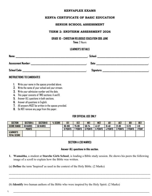 Preview page Grade-10-CRE-End-Term-2-Exam-2026_6136_0.jpg