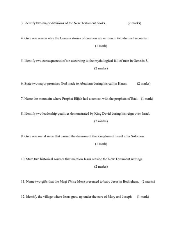 Preview page Grade-10-CRE-July-Assessment-Examination-2026_6339_1.jpg