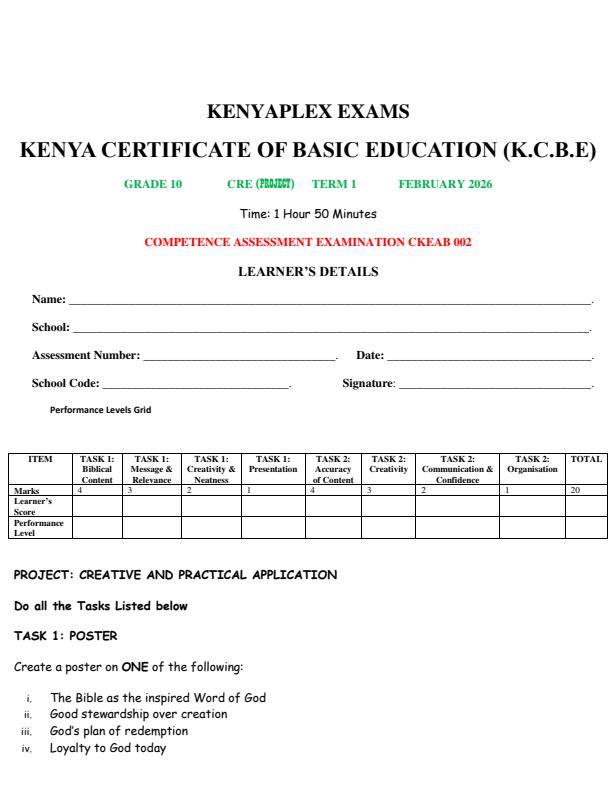 Preview page Grade-10-CRE-Project-Mid-Term-1-Exam-2026_5149_0.jpg
