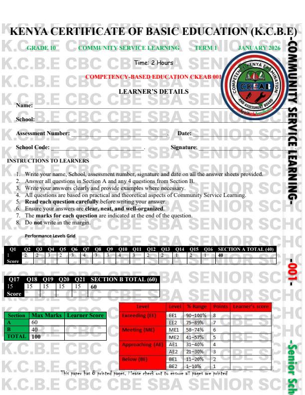 Preview page Grade-10-Community-Service-Learning-Opener-Exam-Term-1-2026_5023_0.jpg