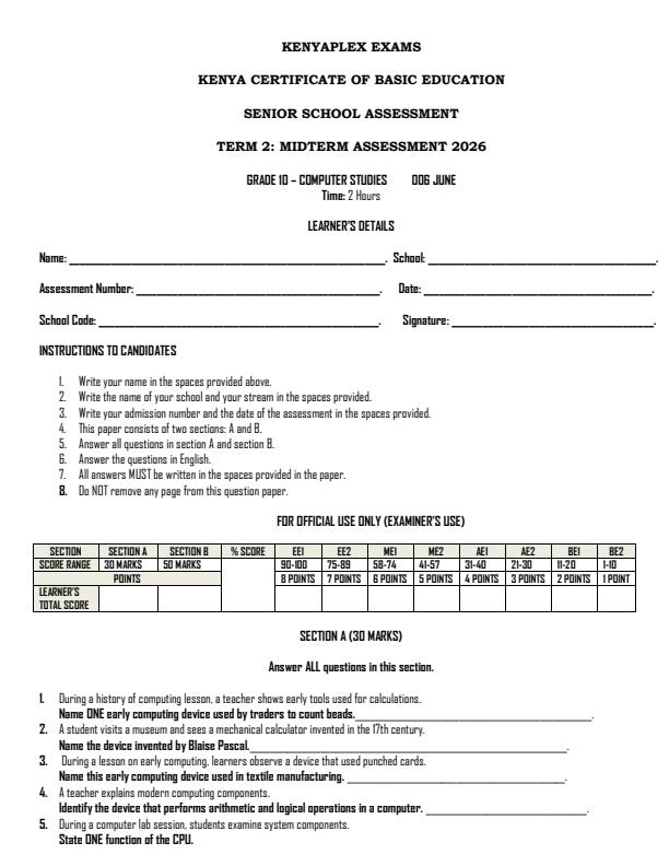 Preview page Grade-10-Computer-Science-Mid-Term-2-Exam-2026_5930_0.jpg