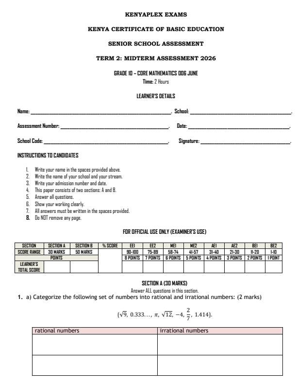 Preview page Grade-10-Core-Mathematics-Mid-Term-2-Exam-2026_5931_0.jpg